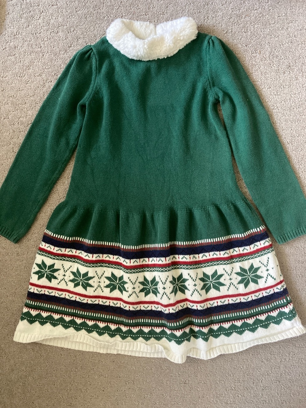 Gymboree green knit holiday dress, Sz 7